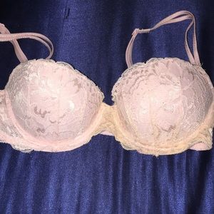 32B victorias secret pink lace push up bra
